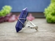 Kép 1/2 - Lápisz lazuli csúcsos ezüst színű drót gyűrű