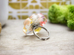 Kép 2/2 - Műgyanta préselt virágos nyár acél gyűrű
