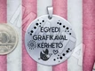 Kép 2/3 - Egyedi grafikával gravírozott acél kör medál