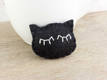 Kép 1/2 - Gyapjúfilc fekete cica mini kitűző