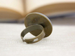 Kép 2/2 - Üveglencsés sárga gerbera gyűrű és fülbevaló szett