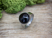 Kép 1/4 - Bájos fekete achát pöttöm acél gyűrű