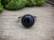 Kép 2/4 - Bájos fekete achát pöttöm acél gyűrű