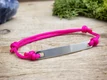 Kép 2/2 - Gyermekem egyedi lapbetétes ciklámen microcord karkötő