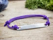Kép 2/2 - Mindig egyedi lapbetétes sötétlila microcord karkötő