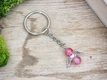 Kép 2/3 - Leszel a Keresztanyukám rózsaszín angyal medálos kulcstartó