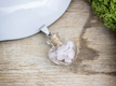 Kép 1/2 - Rózsakvarc ásvány szemécsés szív üvegcse medál