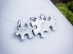 Puzzle kirakó 3 db egyedi acél medálos szett