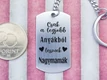 Legjobb nagymamák acél medálos kulcstartó