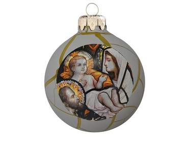 Szent család fehér antikolt - Karácsonyfadísz