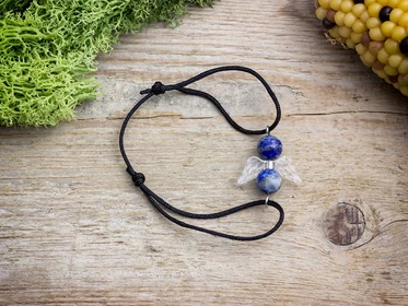 Nyitottság angyal lápisz lazuli microcord karkötő