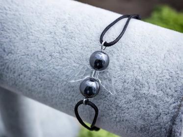 Vitalitás angyal hematit microcord karkötő