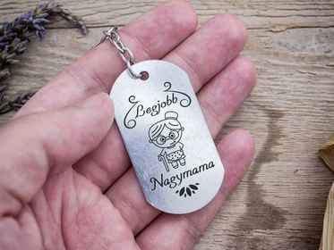 Legjobb Nagymama szögletes medálos kulcstartó