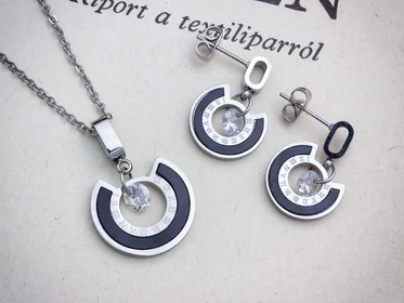 Roman Numerals cirkónia kristályos acél szett