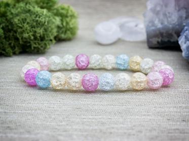 Candy roppantott hegyikristály ásvány karkötő