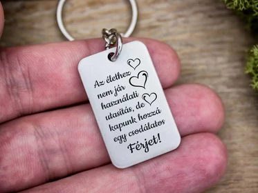 Csodálatos Férjet acél medálos kulcstartó