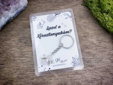 Leszel a Keresztanyukám kulcstartó rózsakvarccal