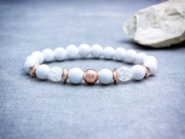 Rose gold hematit és jáde ásvány karkötő