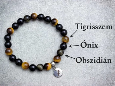 Nyilas csillagjegy medálos ásvány karkötő
