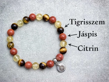 Napfonat csakra medálos ásvány karkötő