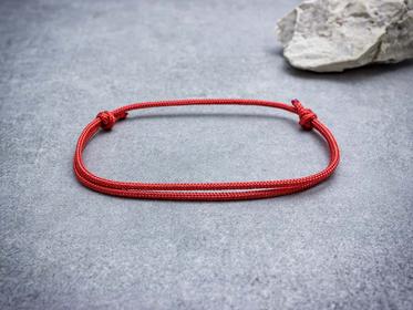 Kabbala védelmező vörös paracord bokalánc
