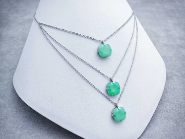 Seafoam zöld cirkónia kristályos nyaklánc