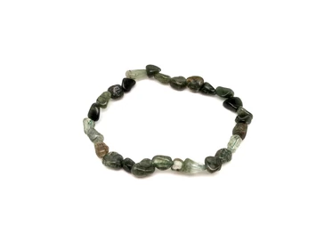 Rutilkvarc zöld pebble karkötő AB 6-10mm
