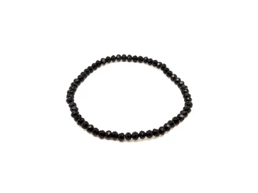 Achát fazettált szinezett fekete korong kari 4x3mm