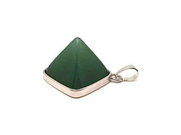Piramis medál fémmel Aventurin 2x2cm