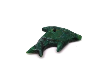 Jáde afrikai átfúrt delfin 40x25mm