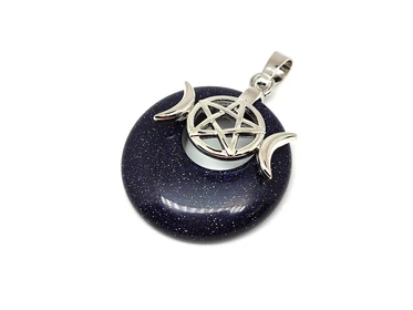 Fánk medál istennő Goldstone kék 3cm