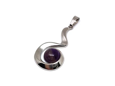 Spirál medál fém Ametiszt 2x3,5cm