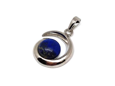 Spirál medál fém Lapis lazuli 2cm