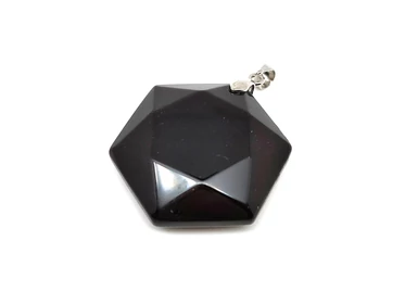 Hexagon medál Obszidián 3cm
