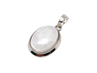 Ovális medál fém hegyikristály 1,5x2cm