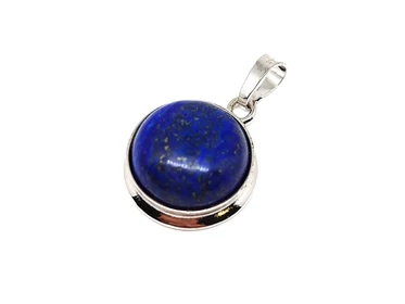 Kerek medál fém Lapis lazuli 2cm