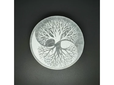 Szelenit korong yin yang életfa 10cm