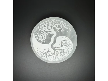 Szelenit korong yin yang fa 8cm