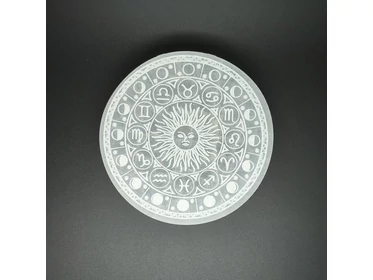 Szelenit korong zodiákus nap hold 9-10cm