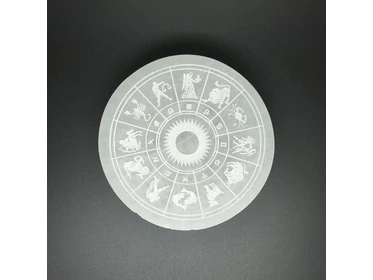 Szelenit korong zodiákus fehér 7-8cm