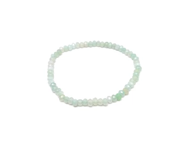 Achát fazettált szín átl zöld korong kari 4x3mm