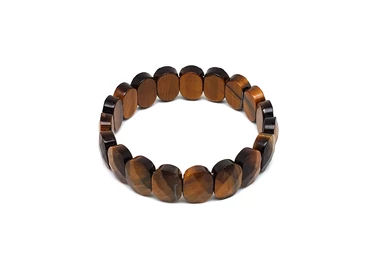 Tigrisszem fazettált ovális karkötő 14x10mm