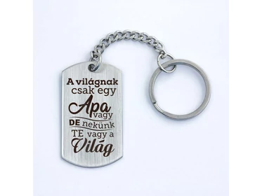 A világnak csak egy apa vagy acél medálos kulcstartó