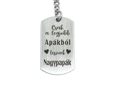 Apákból lesznek Nagypapák acél medálos kulcstartó