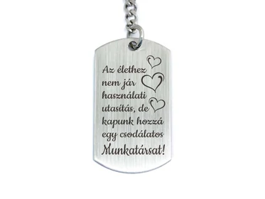 Csodálatos Munkatársat acél medálos kulcstartó