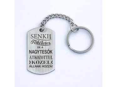 Senki sem tökéletes de a nagytesók acél medálos kulcstartó