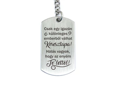 Te lettél a Keresztapukám acél medálos kulcstartó