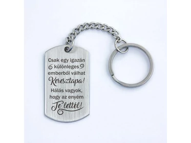 Te lettél a Keresztapukám acél medálos kulcstartó