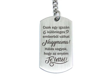 Te lettél a Nagymamám acél medálos kulcstartó