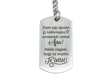Te lettél az Apukám acél medálos kulcstartó